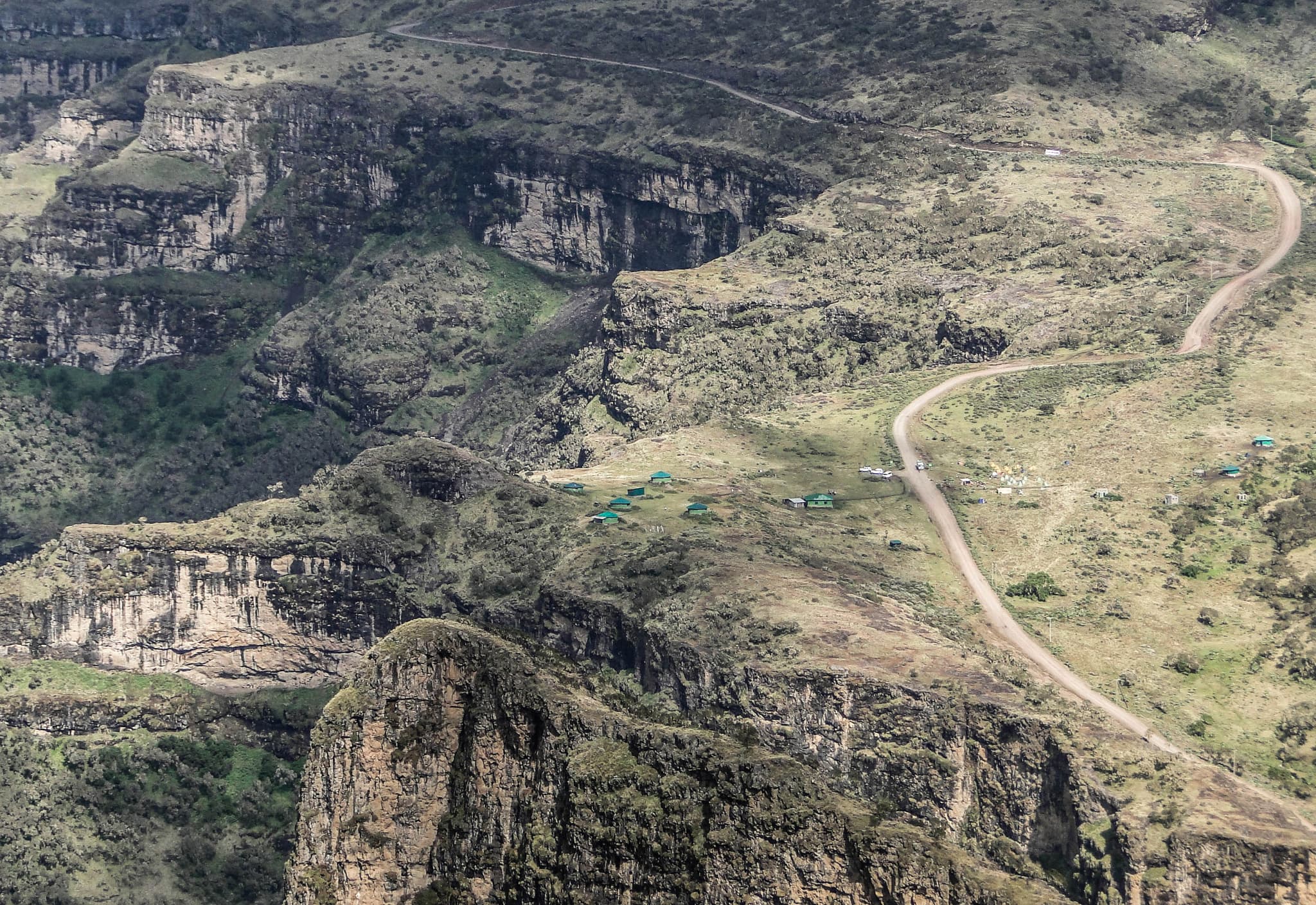 Chenek camp among the Simien cliffs