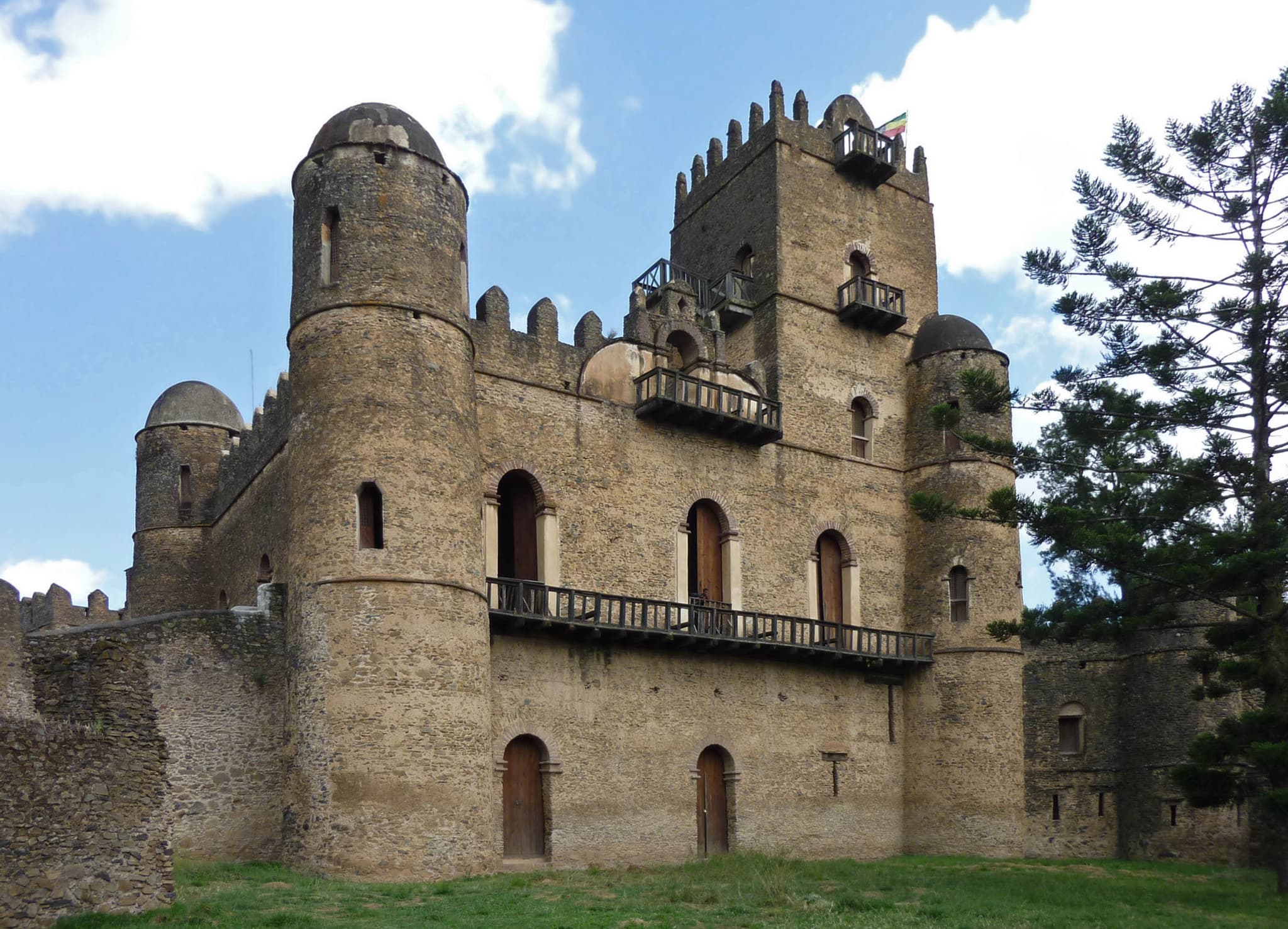 Stone arches at the royal fortress of Fasil Ghebbi in Gondar
